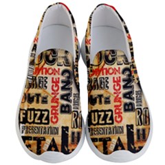 Guitar Typography Men s Lightweight Slip Ons by Sapixe