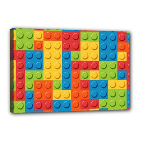 Lego Bricks Pattern Canvas 18  X 12  by Sapixe