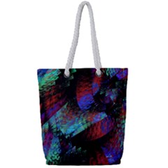Native Blanket Abstract Digital Art Full Print Rope Handle Tote (small) by Sapixe