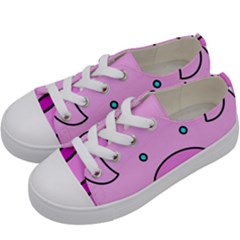 Pink Pig Christmas Xmas Stuffed Animal Kids  Low Top Canvas Sneakers by Sapixe