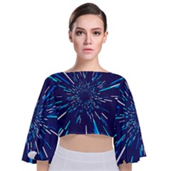Space Trip 3 Tie Back Butterfly Sleeve Chiffon Top by jumpercat