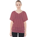 Red Triangulate V-Neck Dolman Drape Top View1
