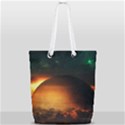 Saturn Rings Fantasy Art Digital Full Print Rope Handle Tote (Small) View1