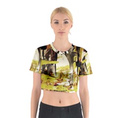 Alligator 3 Cotton Crop Top by bestdesignintheworld