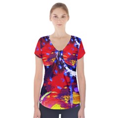 Balboa   Island On A Sand 13 Short Sleeve Front Detail Top by bestdesignintheworld