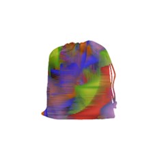 Texture Pattern Programming Processing Drawstring Pouches (small)  by Sapixe
