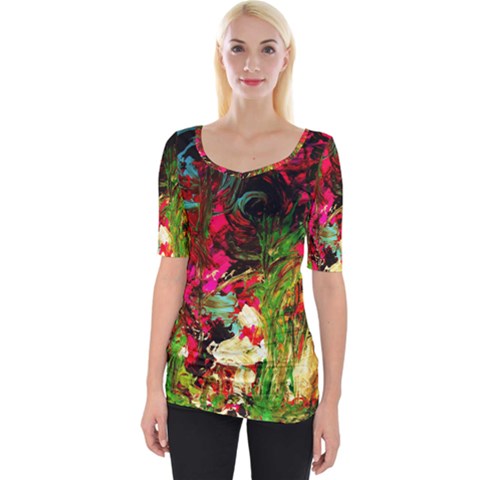Sunset At The Footage Of Fudjiyama Wide Neckline Tee by bestdesignintheworld