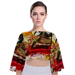Dscf2283 - Mountain Landscape Tie Back Butterfly Sleeve Chiffon Top by bestdesignintheworld