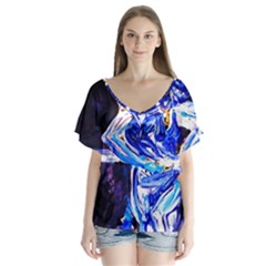 Dscf1939 Ballet Dancers-1 V-neck Flutter Sleeve Top by bestdesignintheworld