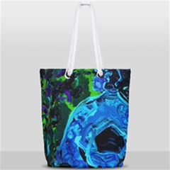 Dscf1604 - Lady In Blue Kimono Full Print Rope Handle Tote (small) by bestdesignintheworld