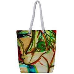 Girl In A Blue Tank Top Full Print Rope Handle Tote (small) by bestdesignintheworld
