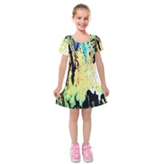 Light Of Candles Chandellier 8 Kids  Short Sleeve Velvet Dress by bestdesignintheworld