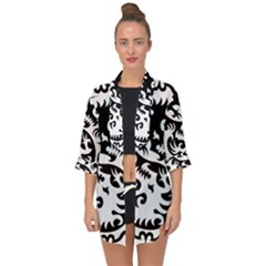 Ying Yang Tattoo Open Front Chiffon Kimono by Sapixe