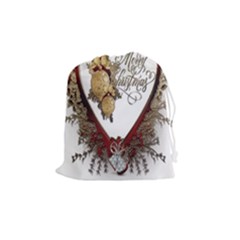 Christmas Décor Decoration Winter Drawstring Pouches (medium)  by Sapixe