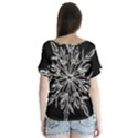 Ice Crystal Ice Form Frost Fabric V-Neck Flutter Sleeve Top View2