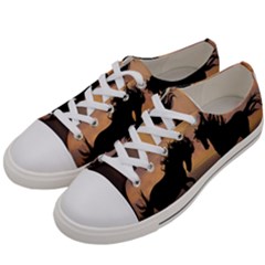 Horses Sunset Photoshop Graphics Women s Low Top Canvas Sneakers by Sapixe