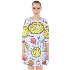 Colorful Doodle Soda Cartoon Set Smock Dress by Sapixe