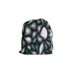Fuzzy Abstract Art Urban Fragments Drawstring Pouches (small)  by Sapixe