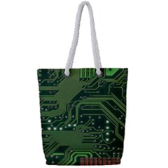 Board Computer Chip Data Processing Full Print Rope Handle Tote (small) by Sapixe