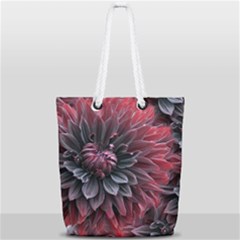 Flower Fractals Pattern Design Creative Full Print Rope Handle Tote (small) by Sapixe