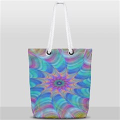 Fractal Curve Decor Twist Twirl Full Print Rope Handle Tote (small) by Sapixe