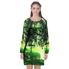 Lake Park 17 Long Sleeve Chiffon Shift Dress  by bestdesignintheworld