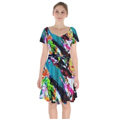 Tulips First Sprouts 6 Short Sleeve Bardot Dress by bestdesignintheworld