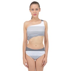 Elegant Shades Of Gray Stripes Pattern Striped Spliced Up Swimsuit by yoursparklingshop