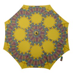 Star Quilt Pattern Squares Hook Handle Umbrellas (large) by Simbadda