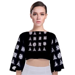 Drawing  Tie Back Butterfly Sleeve Chiffon Top by ValentinaDesign
