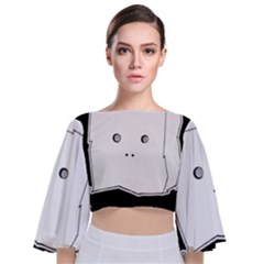 Drawing  Tie Back Butterfly Sleeve Chiffon Top by ValentinaDesign