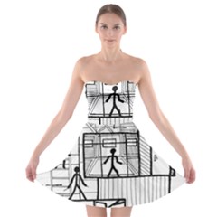 Drawing Strapless Bra Top Dress by ValentinaDesign