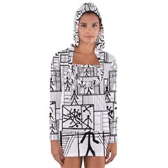 Drawing Long Sleeve Hooded T-shirt by ValentinaDesign