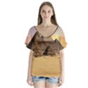 Ancient Archeology Architecture V-Neck Flutter Sleeve Top View1