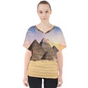 Ancient Archeology Architecture V-Neck Dolman Drape Top View1