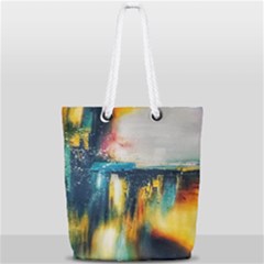 Art Painting Abstract Yangon Full Print Rope Handle Tote (small) by Simbadda