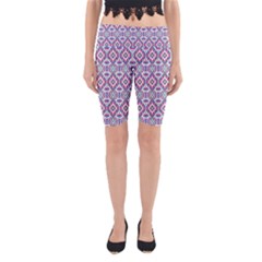 Colorful Folk Pattern Yoga Cropped Leggings by dflcprints