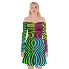Ghost Gear   80 s Trip   Off Shoulder Skater Dress by GhostGear