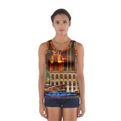 Shanghai Skyline Architecture Sport Tank Top  by Simbadda