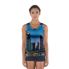Frankfurt Germany Panorama City Sport Tank Top  by Simbadda