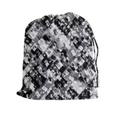 Black And White Patchwork Pattern Drawstring Pouches (xxl) by dflcprints