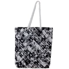 Black And White Patchwork Pattern Full Print Rope Handle Tote (large) by dflcprints