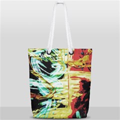 Blue Flamingoes 3 Full Print Rope Handle Tote (small) by bestdesignintheworld