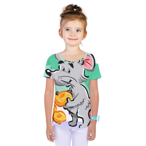 Mouse Cheese Tail Rat Hole Kids  One Piece Tee by Simbadda