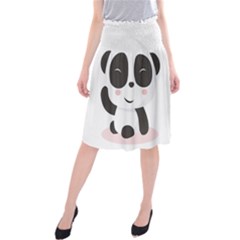 Panda Bear Funny Cute Midi Beach Skirt by Simbadda