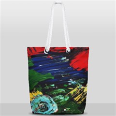 Tumble Weed And Blue Rose 1 Full Print Rope Handle Tote (small) by bestdesignintheworld
