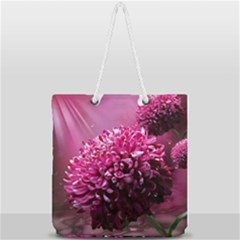 Majestic Flowers Full Print Rope Handle Tote (large) by LoolyElzayat