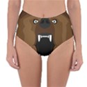 Bear Brown Set Paw Isolated Icon Reversible High-Waist Bikini Bottoms View3