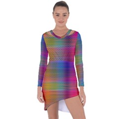 Colorful Sheet Asymmetric Cut-out Shift Dress by LoolyElzayat