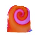 Swirl Orange Pink Abstract Drawstring Pouches (Extra Large) View2